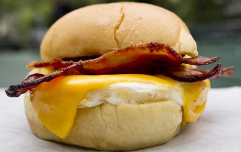 bacon, egg and cheese sandwich in shake shack catering